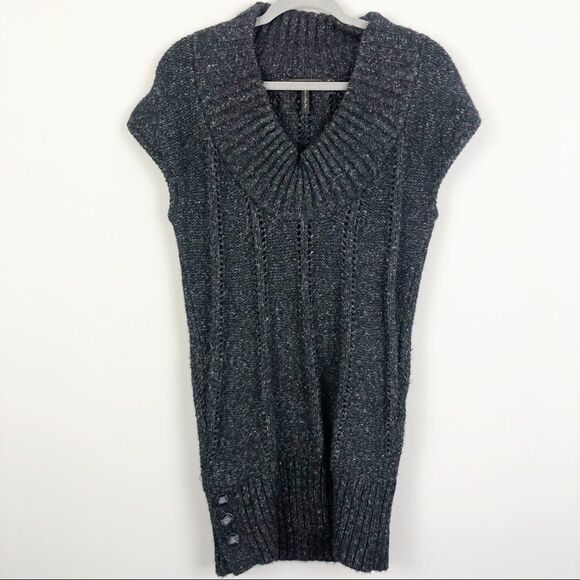 BCBGMAXAZRIA | Sweater Tunic or Dress Gray Black Heathered Women’s Size Medium - Picture 1 of 9